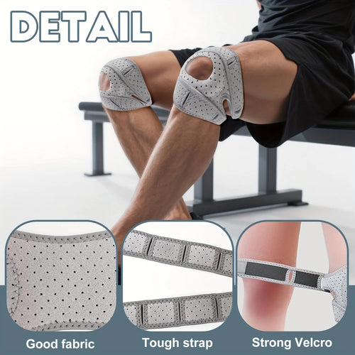 Adjustable Patella Knee Support Brace Breathable Perforated  Knee Stabilizer Anti-Slip Compression Knee Pad for Running Hiking - AliExpress 
