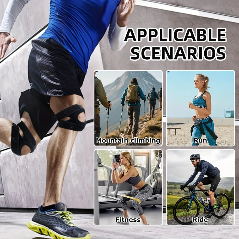 Adjustable Patella Knee Support Brace Breathable Perforated  Knee Stabilizer Anti-Slip Compression Knee Pad for Running Hiking - AliExpress 