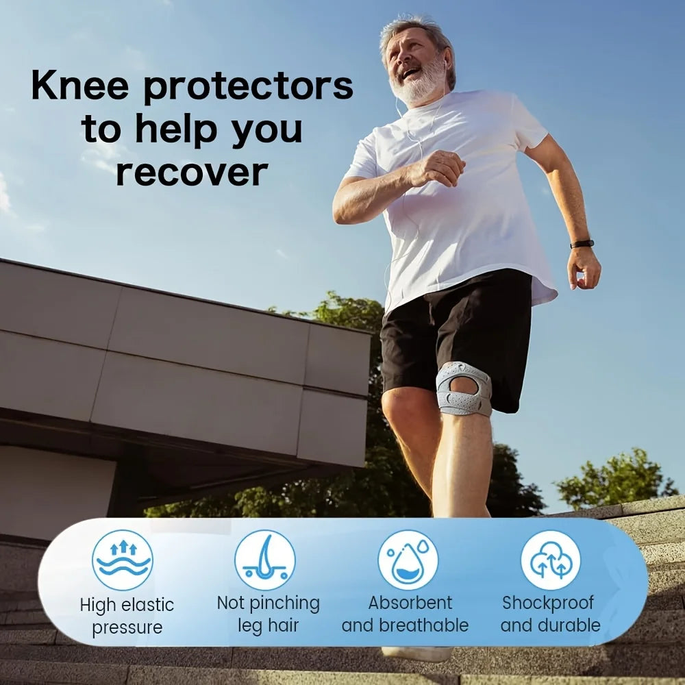 Adjustable Patella Knee Support Brace Breathable Perforated  Knee Stabilizer Anti-Slip Compression Knee Pad for Running Hiking - AliExpress