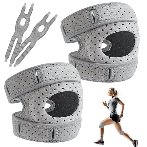Adjustable Patella Knee Support Brace Breathable Perforated  Knee Stabilizer Anti-Slip Compression Knee Pad for Running Hiking - AliExpress 